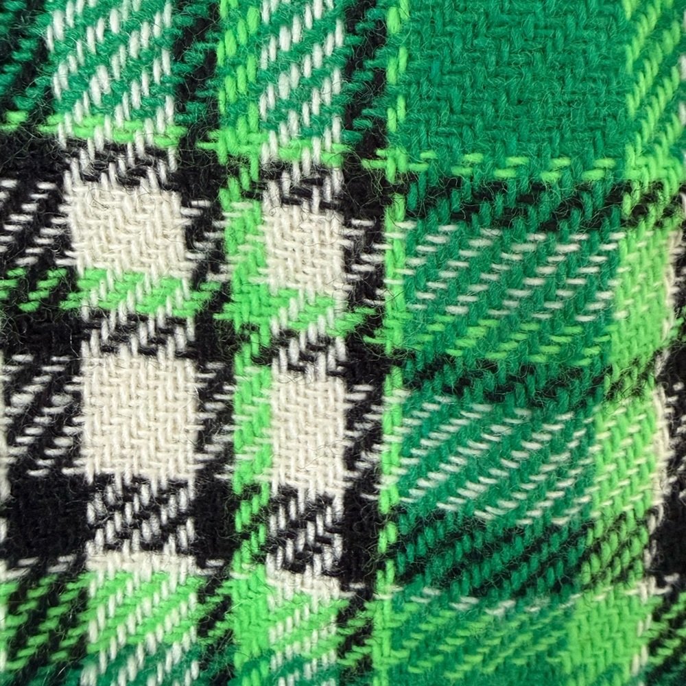 Vintage Retro Green Tartan Plaid Women's Wool Skirt Handmade - Size Small (4/6) - Picture 6 of 10